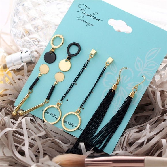 Jewelry - Korean style earrings set tassel long dangle drop